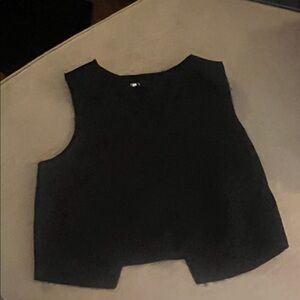 Topshop Elegant Black V-Neck Crop Top